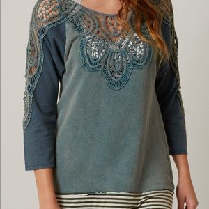 Gimmicks washed crochet sweatshirt